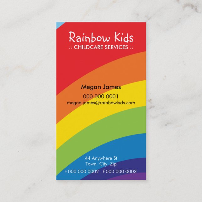 TARJETA DE NEGOCIO BOLD :: 2 P de arco iris divert (Anverso)