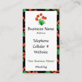 Tarjeta De Negocio Con Flores Negrita Y Bonito