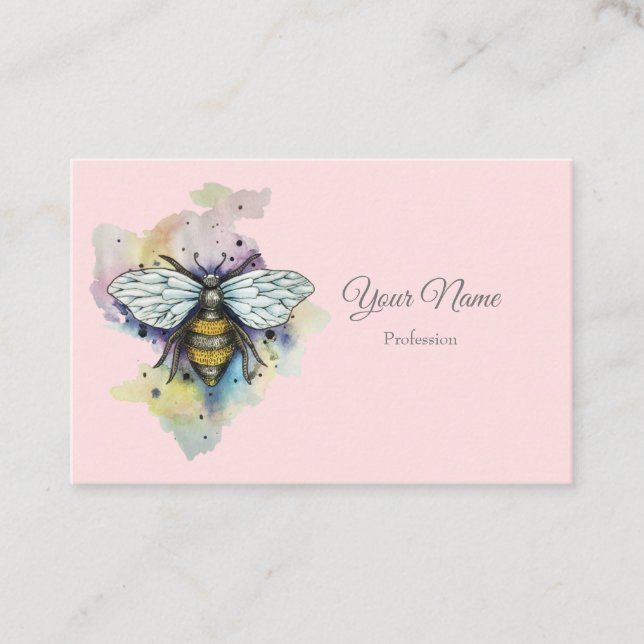Tarjeta De Negocio Cuee Bee And Rainbow Wash (Anverso)