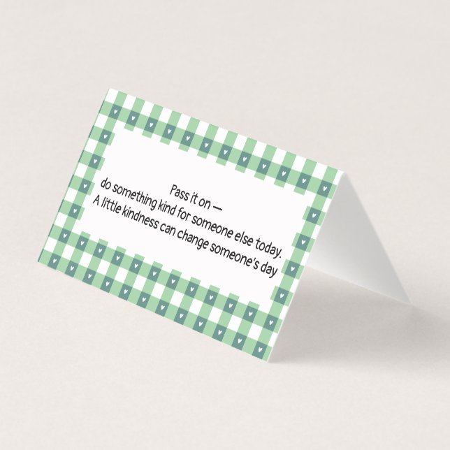 Tarjeta de Negocio de Acto Aleatorio de Amabilidad (Reverso)
