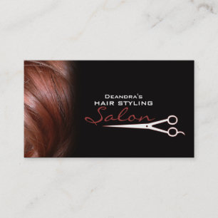 Tarjeta de Negocio de Cita de Salón de Cabello Roj
