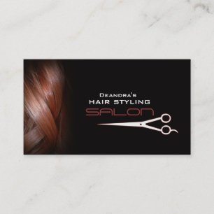 Tarjeta de Negocio de Cita de Salón de Cabello Roj