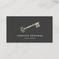 TARJETA DE NEGOCIO DE CLAVE SKELETON PARA AUTORES,