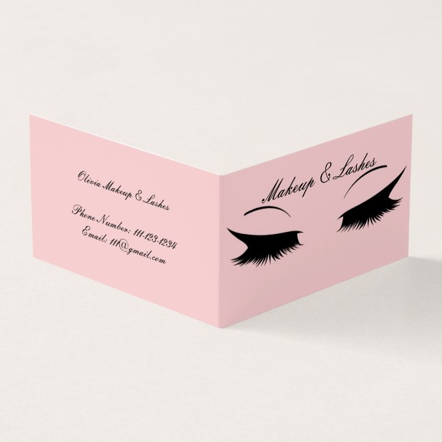 TARJETA DE NEGOCIO DE COSMETOLOGISMO PINK (Exterior)