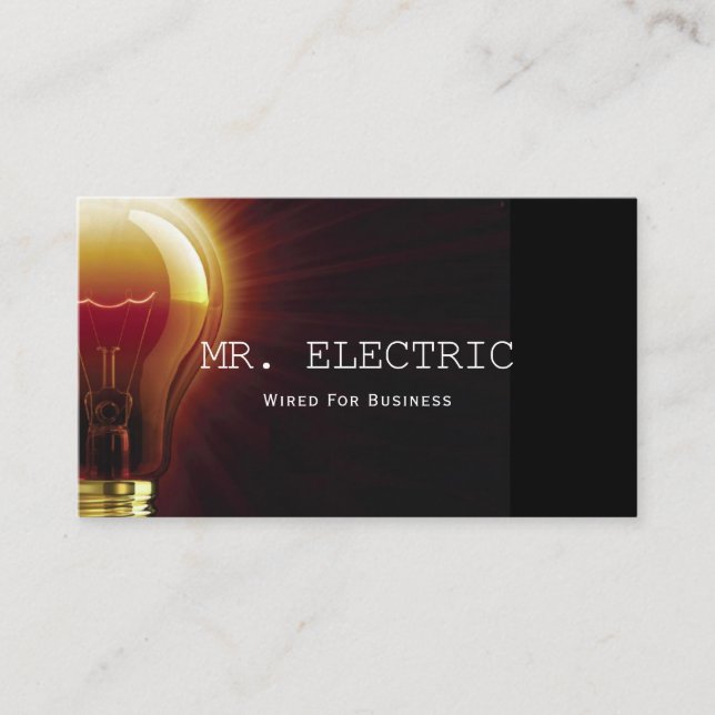 Tarjeta de Negocio de Electricidad Eléctrica (Anverso)