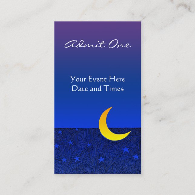 Tarjeta de Negocio de Entrada para Evento de Luna  (Anverso)