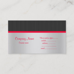 TARJETA DE NEGOCIO DE LA CAJA NEGRA/ROJA/PLATA