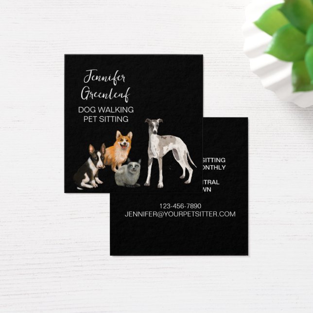 Tarjeta de Negocio de Paseo de Perros (Escritorio)