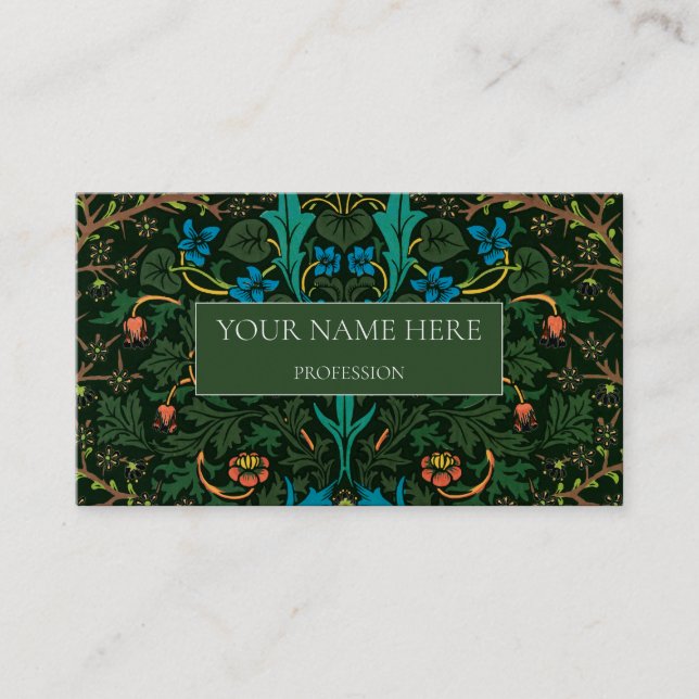 TARJETA DE NEGOCIO DE PATRÓN BOTÁNICO DE WILLIAM M (Anverso)