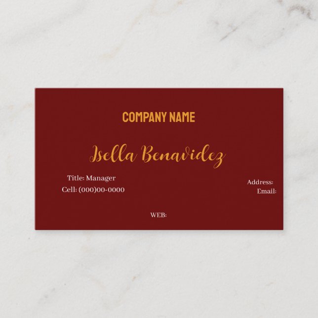 TARJETA DE NEGOCIO DE PLANTILLA BÁSICA (Anverso)