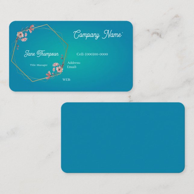 TARJETA DE NEGOCIO DE PLANTILLA BÁSICA , (Anverso / Reverso)