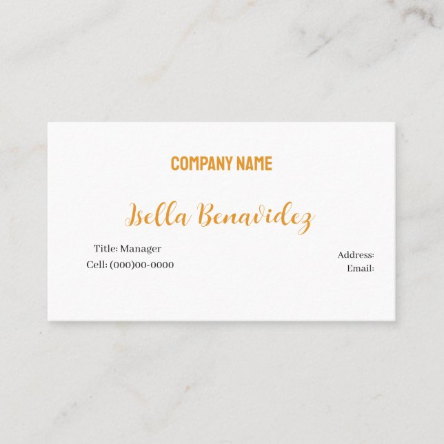 TARJETA DE NEGOCIO DE PLANTILLA BÁSICA (Anverso)