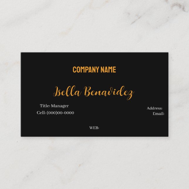 TARJETA DE NEGOCIO DE PLANTILLA BÁSICA (Anverso)