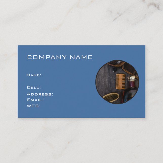 TARJETA DE NEGOCIO DE PLANTILLA BÁSICA Barber shop (Anverso)