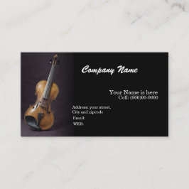 TARJETA DE NEGOCIO DE PLANTILLA BÁSICA Violina, Mú