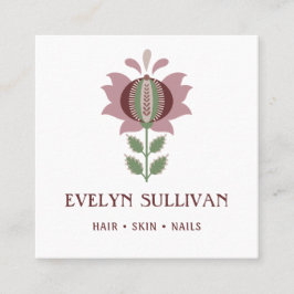 tarjeta de negocio de plural de flor de arte folcl