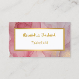 TARJETA DE NEGOCIO DE ROSA DE MÁRMOL LUXE