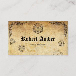 Tarjeta de negocio de RPG dados genéticamente pers