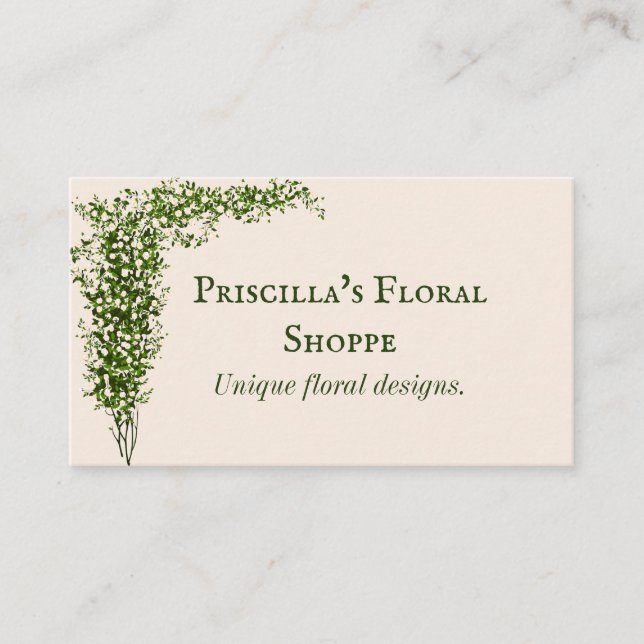 TARJETA DE NEGOCIO DE SWAG FLORAL VERDE (Anverso)