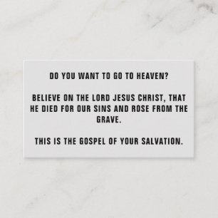 TARJETA DE NEGOCIO DE TRACTOS DE GOSPEL DE PRESUPU