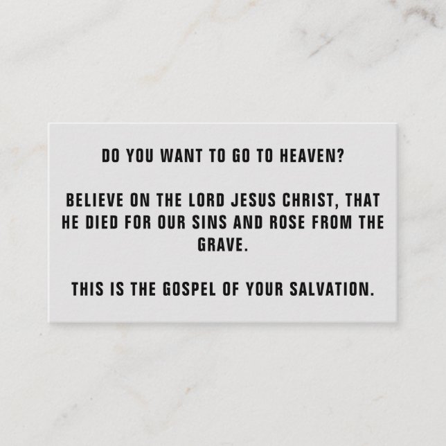 TARJETA DE NEGOCIO DE TRACTOS DE GOSPEL DE PRESUPU (Anverso)
