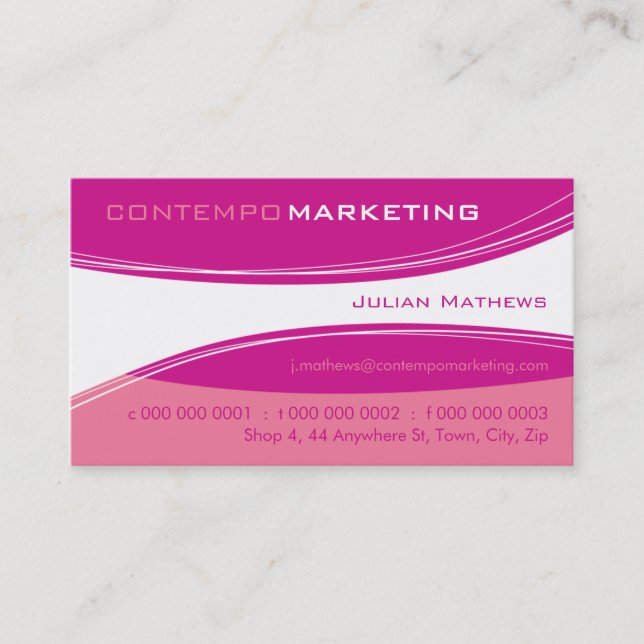 TARJETA DE NEGOCIO DE TRENDY :: contempo 10AL (Anverso)