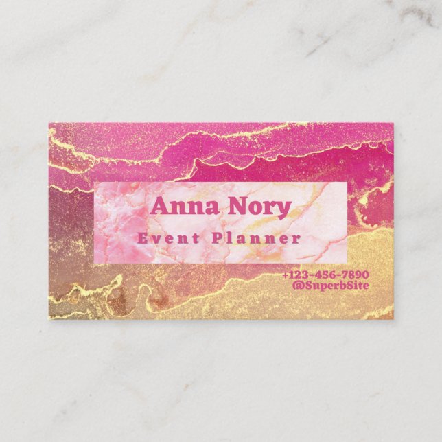 Tarjeta De Negocio Del Planificador De Eventos Pin (Anverso)
