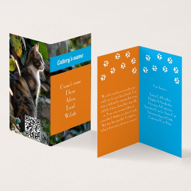 Tarjeta De Negocio Doblada De personalizable Para  (Interior y exterior)