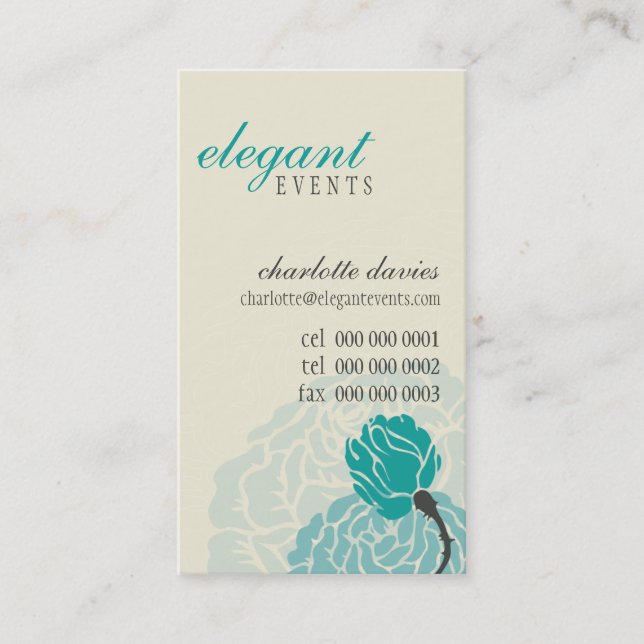 TARJETA DE NEGOCIO ELEGANTE crema de jade rosa ele (Anverso)