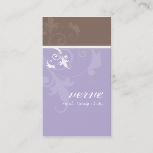 TARJETA DE NEGOCIO elegante foliage lilac mocha (Anverso)