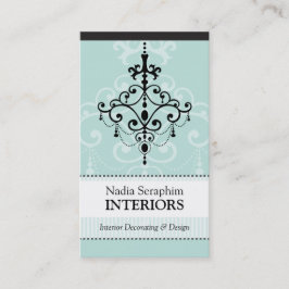 TARJETA DE NEGOCIO elegante lámpara de araña menta