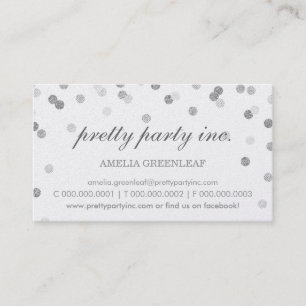TARJETA DE NEGOCIO elegante purpurina gris platead