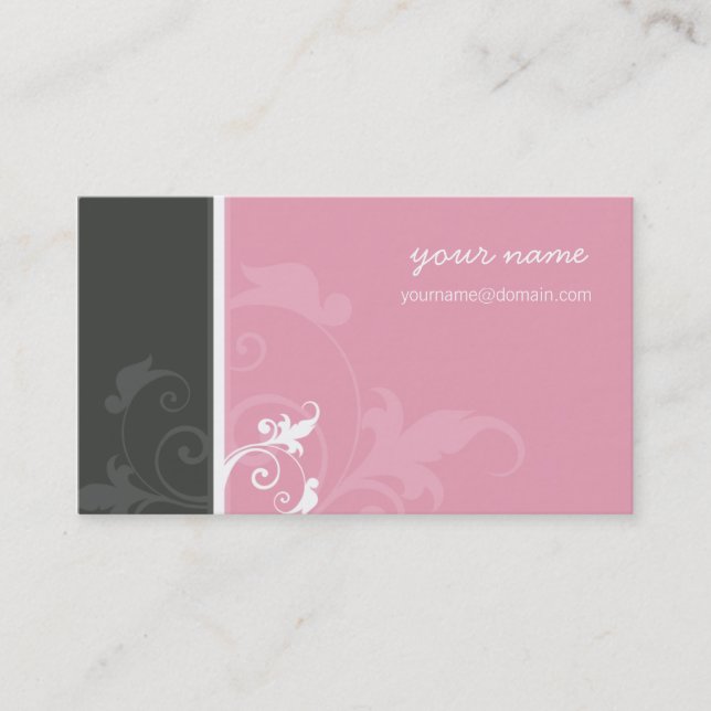 TARJETA DE NEGOCIO elegante verde orgánico rosa (Anverso)