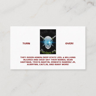 Tarjeta De Negocio Estándar Para La Muerte Por Vac