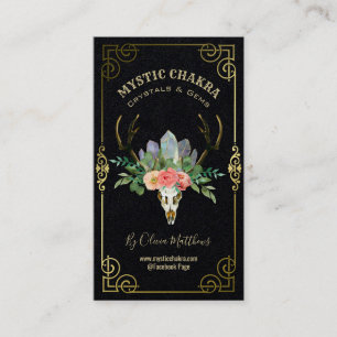 Tarjeta De Negocio Floral Crystal Y Gem