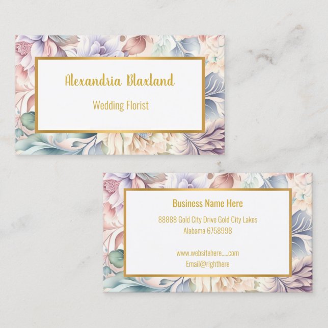 TARJETA DE NEGOCIO FLORAL DE PRIMAVERA DE bonito (Anverso / Reverso)
