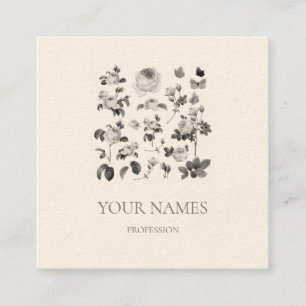 TARJETA DE NEGOCIO FLORAL DE ROSAS VINTAGE