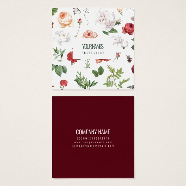 TARJETA DE NEGOCIO FOLDEADA: "FLORES DE VENTAJA" (Anverso y reverso)