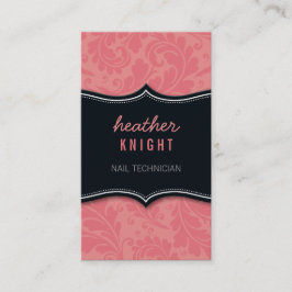 TARJETA DE NEGOCIO fresco florecer coral negro ros