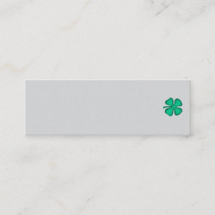Tarjeta de negocio gris mini Lucky 4 Leaf Irish Cl