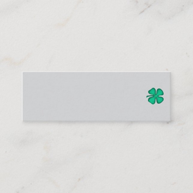 Tarjeta de negocio gris mini Lucky 4 Leaf Irish Cl (Anverso)