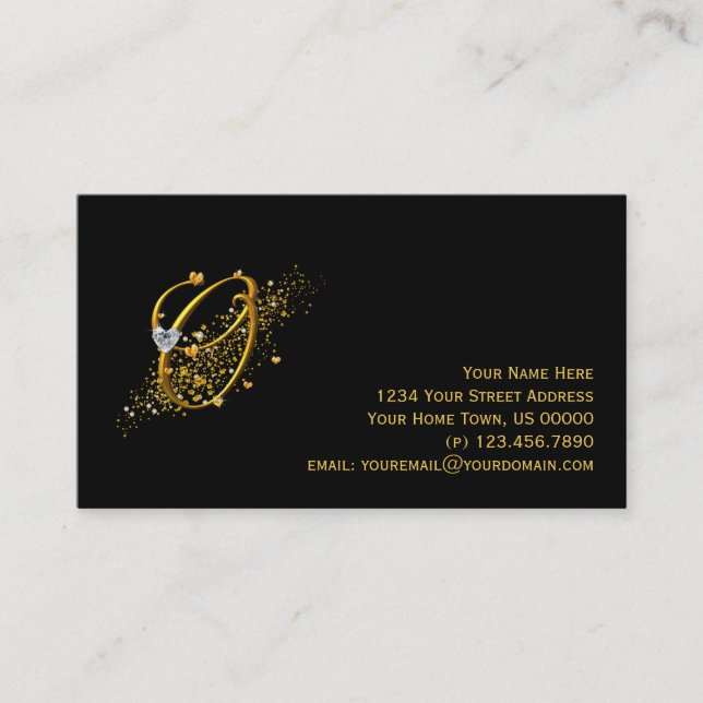 Tarjeta De Negocio Inicial O Stardust Gold & Diamo (Anverso)