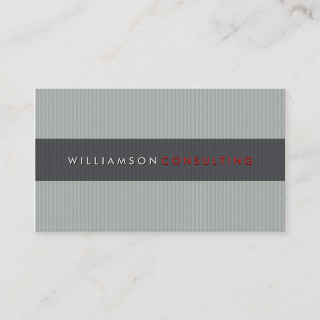 TARJETA DE NEGOCIO MASCULINA :: simple gris pinstr (Anverso)