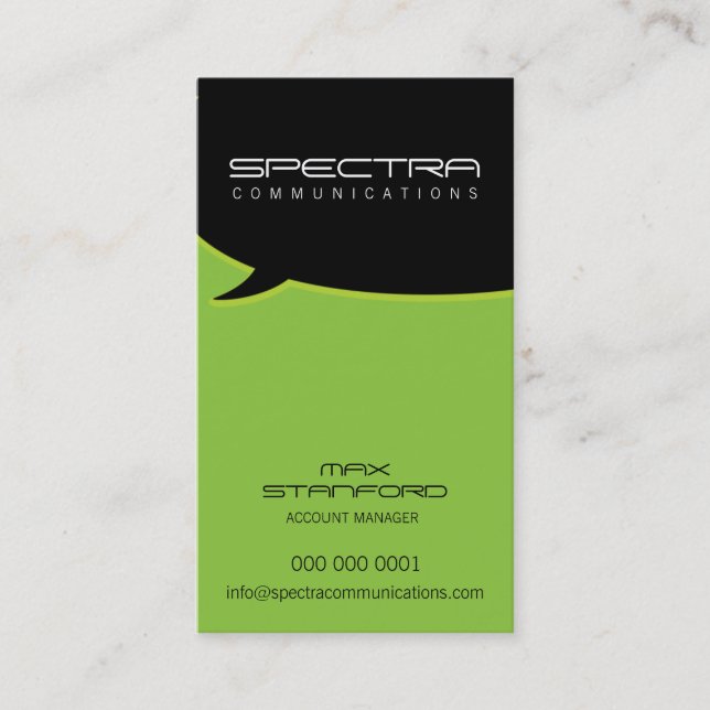 TARJETA DE NEGOCIO MODERNA :: burbuja de charla 9P (Anverso)