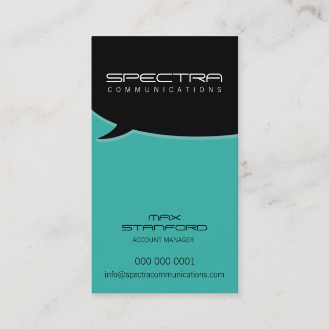 TARJETA DE NEGOCIO MODERNA :: burbuja de conversac (Anverso)