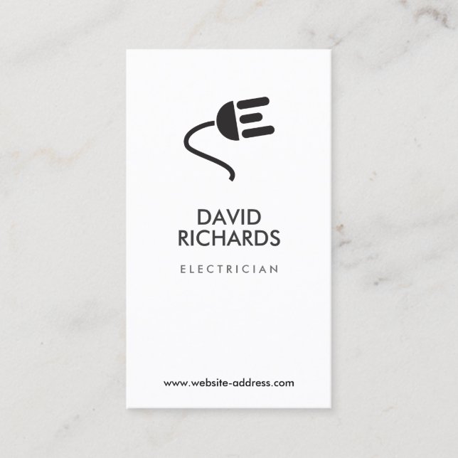 TARJETA DE NEGOCIO MODERNA DE LOGO DE ELECTRICIA I (Anverso)