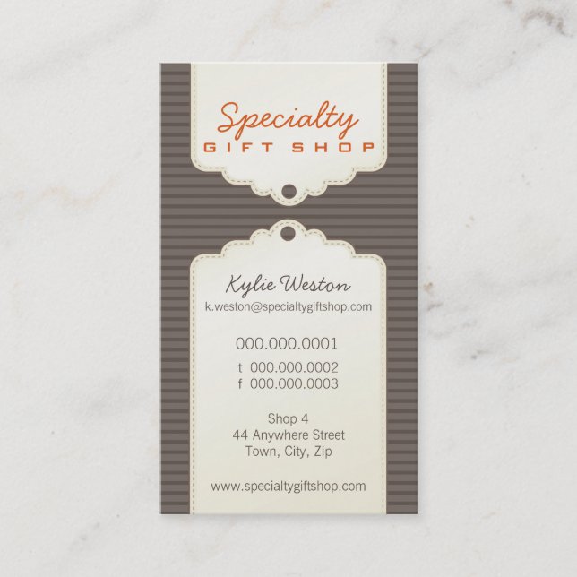 TARJETA DE NEGOCIO :: moderno gifttag P9 (Anverso)