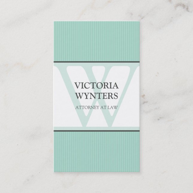 TARJETA DE NEGOCIO monograma inicial moderno (Anverso)