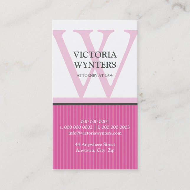 TARJETA DE NEGOCIO monograma inicial moderno (Anverso)