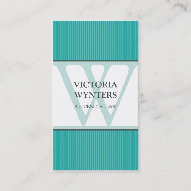 TARJETA DE NEGOCIO monograma inicial moderno (Anverso)